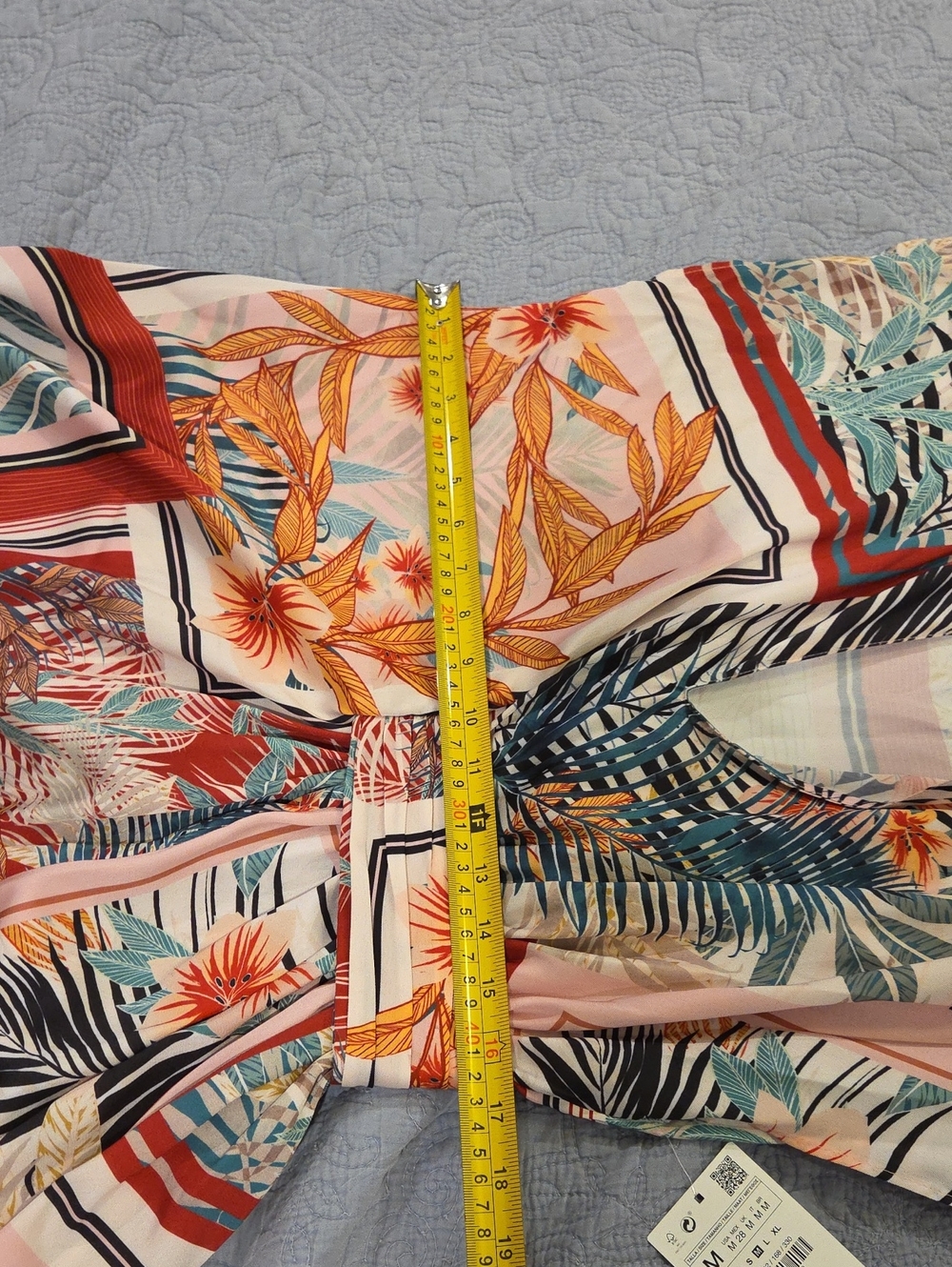 ZARA Satin-Effect Tropical Scarf Print Midi Dress Size M NWT - Picture 10 of 10